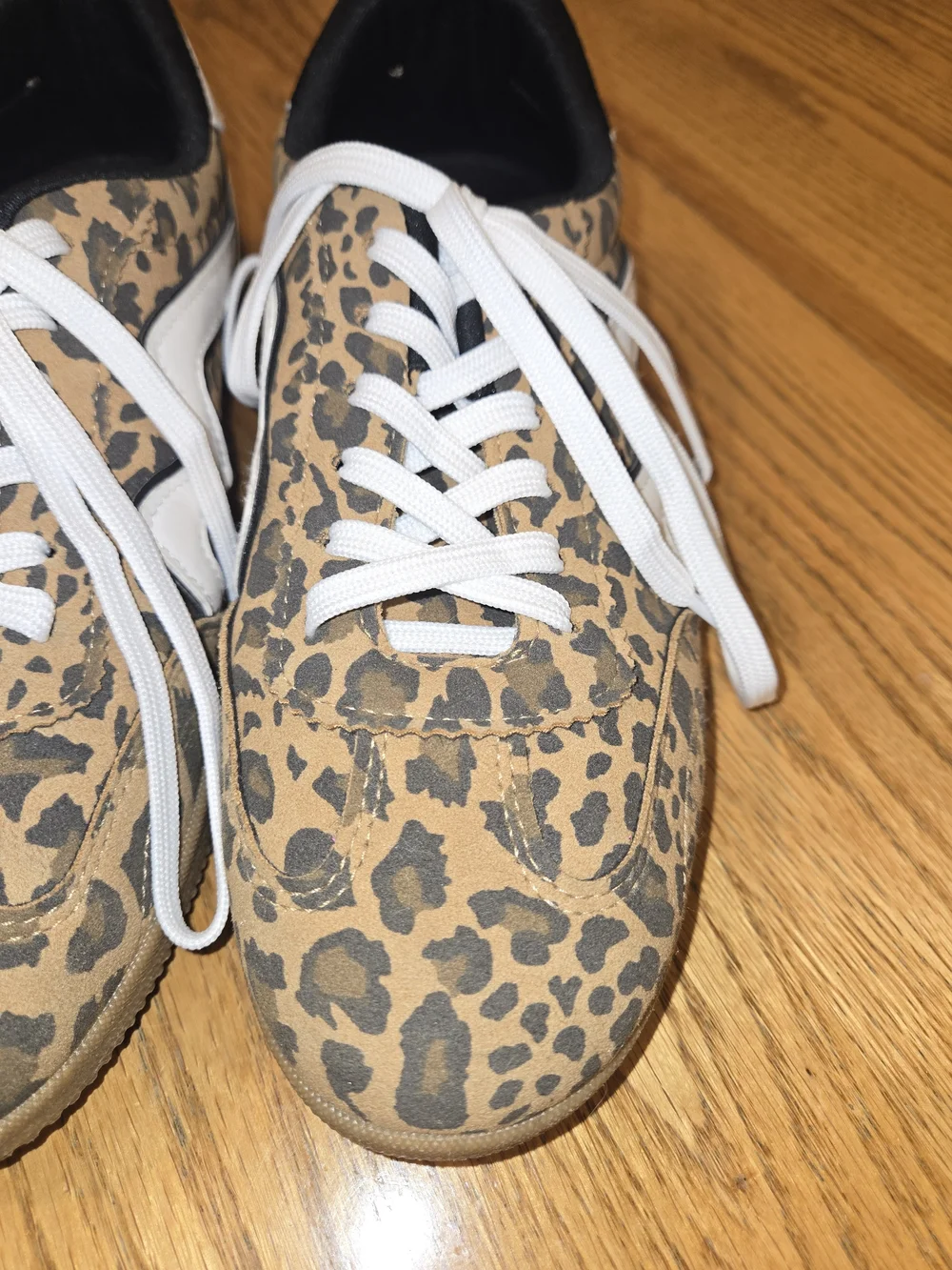 Madden Girl Women's Leopard Print Low Top Lace-Up Sneakers Tan/Black/White 10